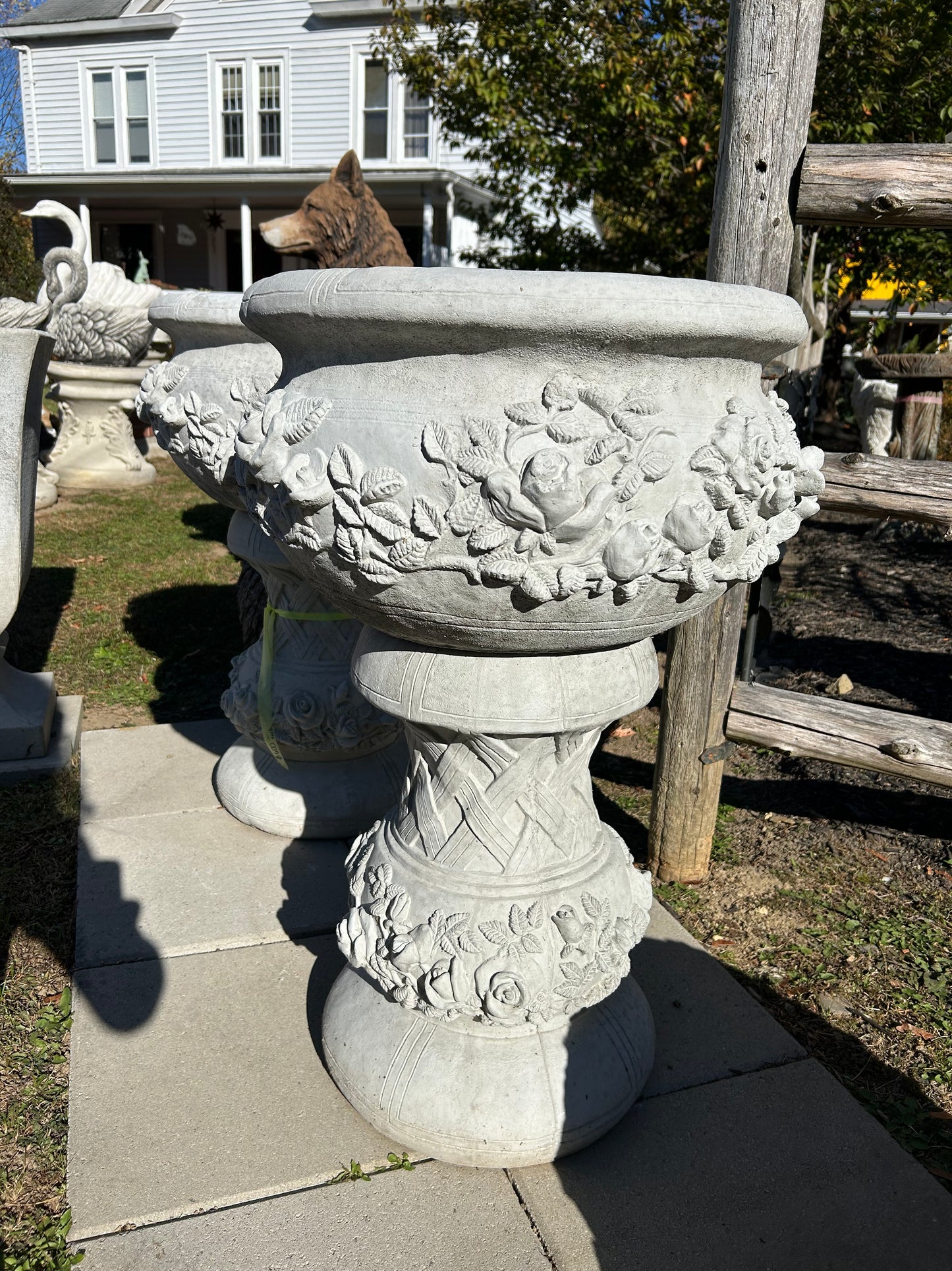 2-Piece Rose Concrete Planter