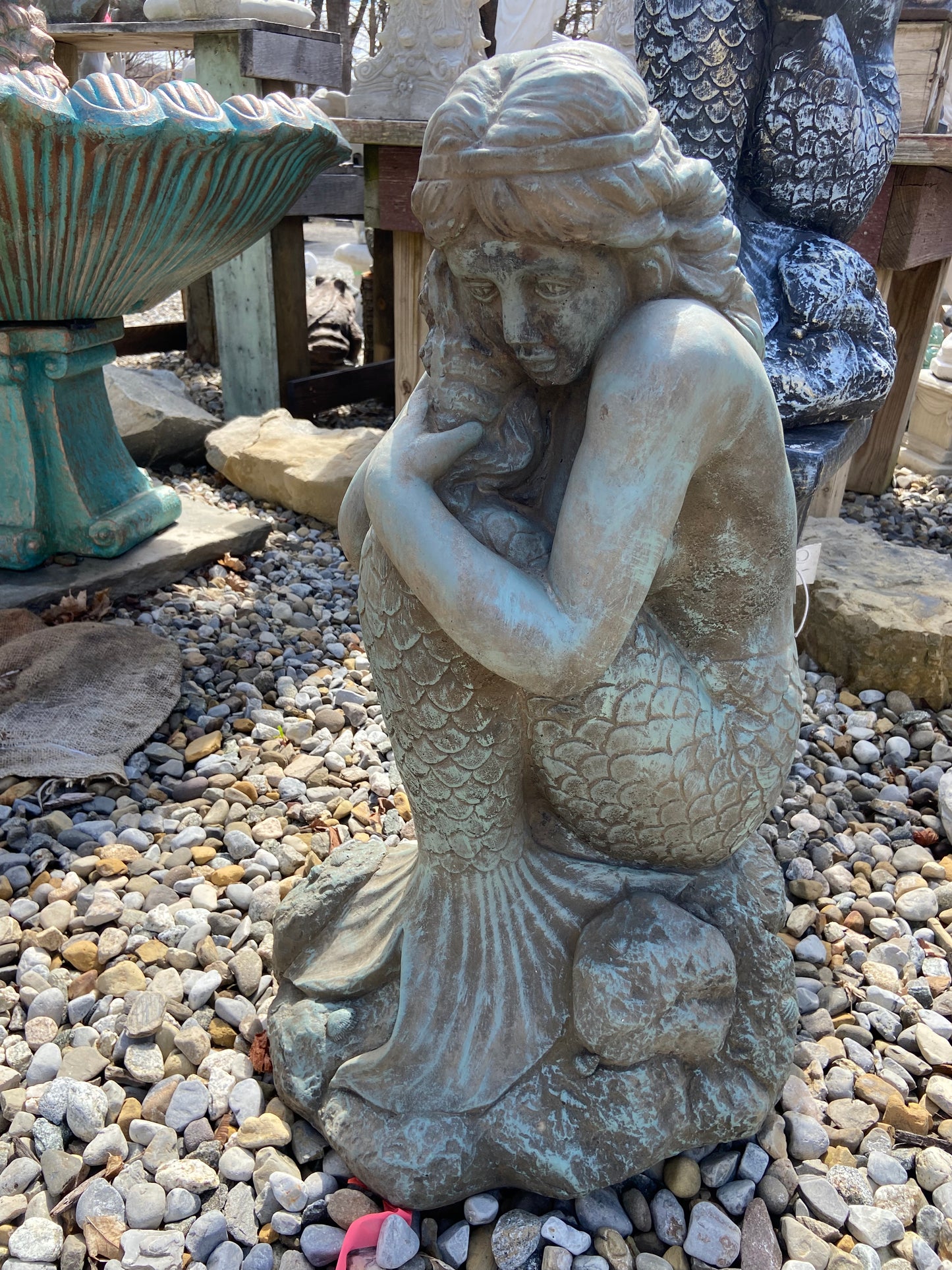 Bashful Mermaid Statue
