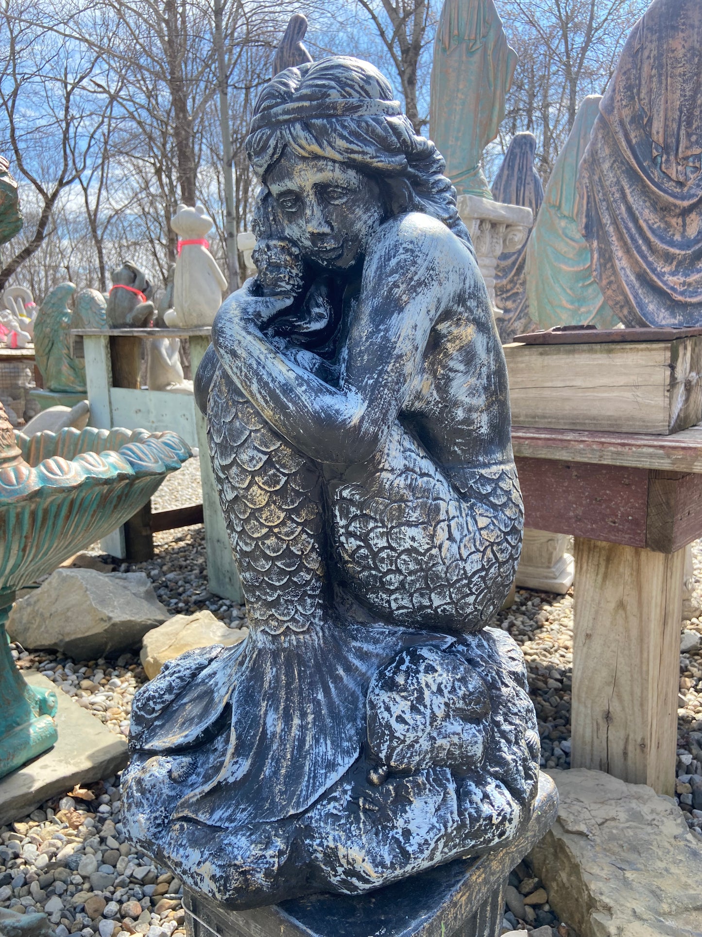 Bashful Mermaid Statue
