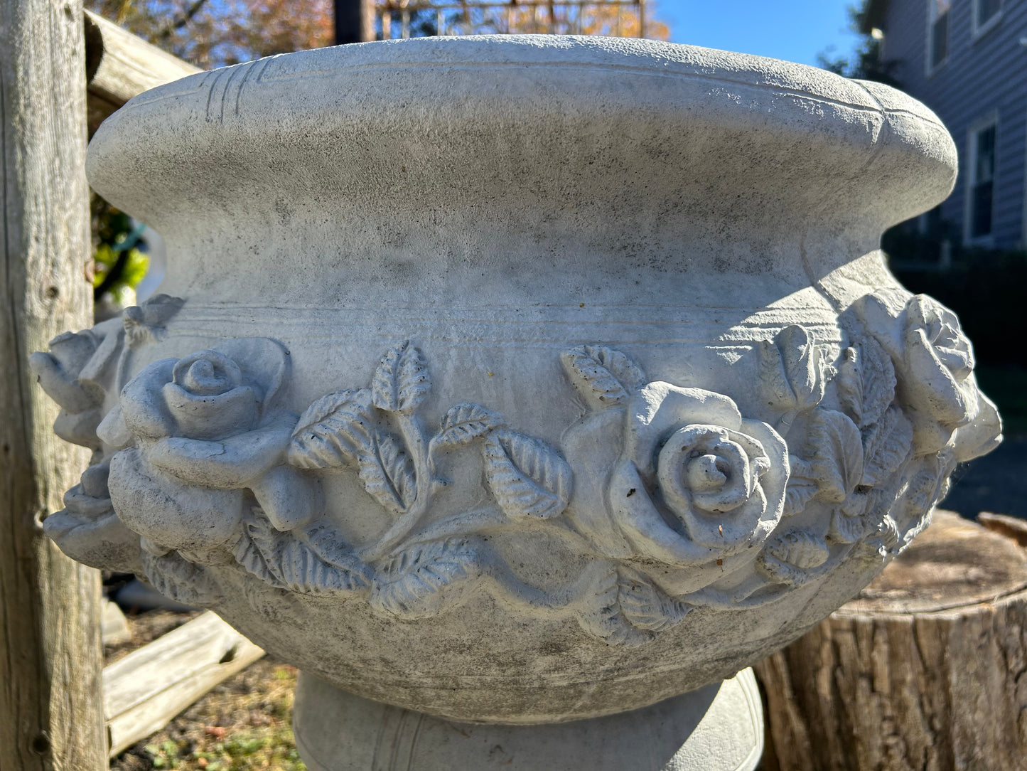2-Piece Rose Concrete Planter