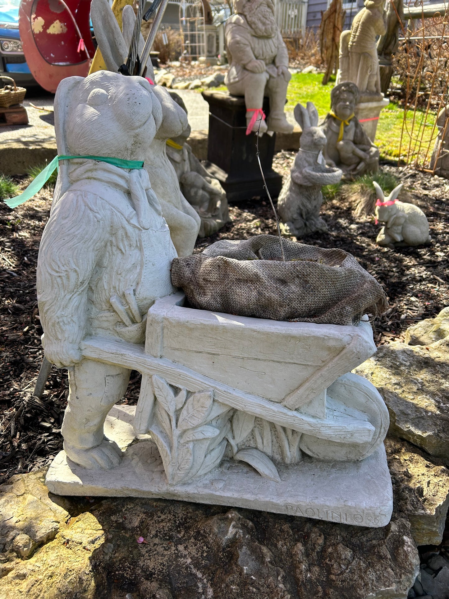 Bunny with Wheelbarrel