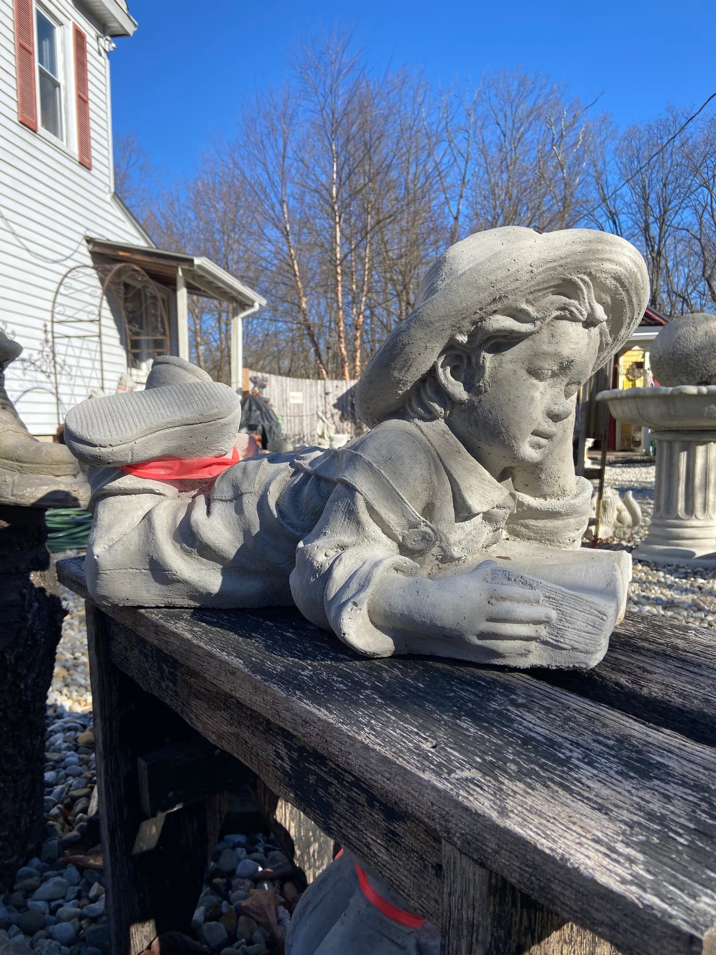 Large Boy Reading Statue
