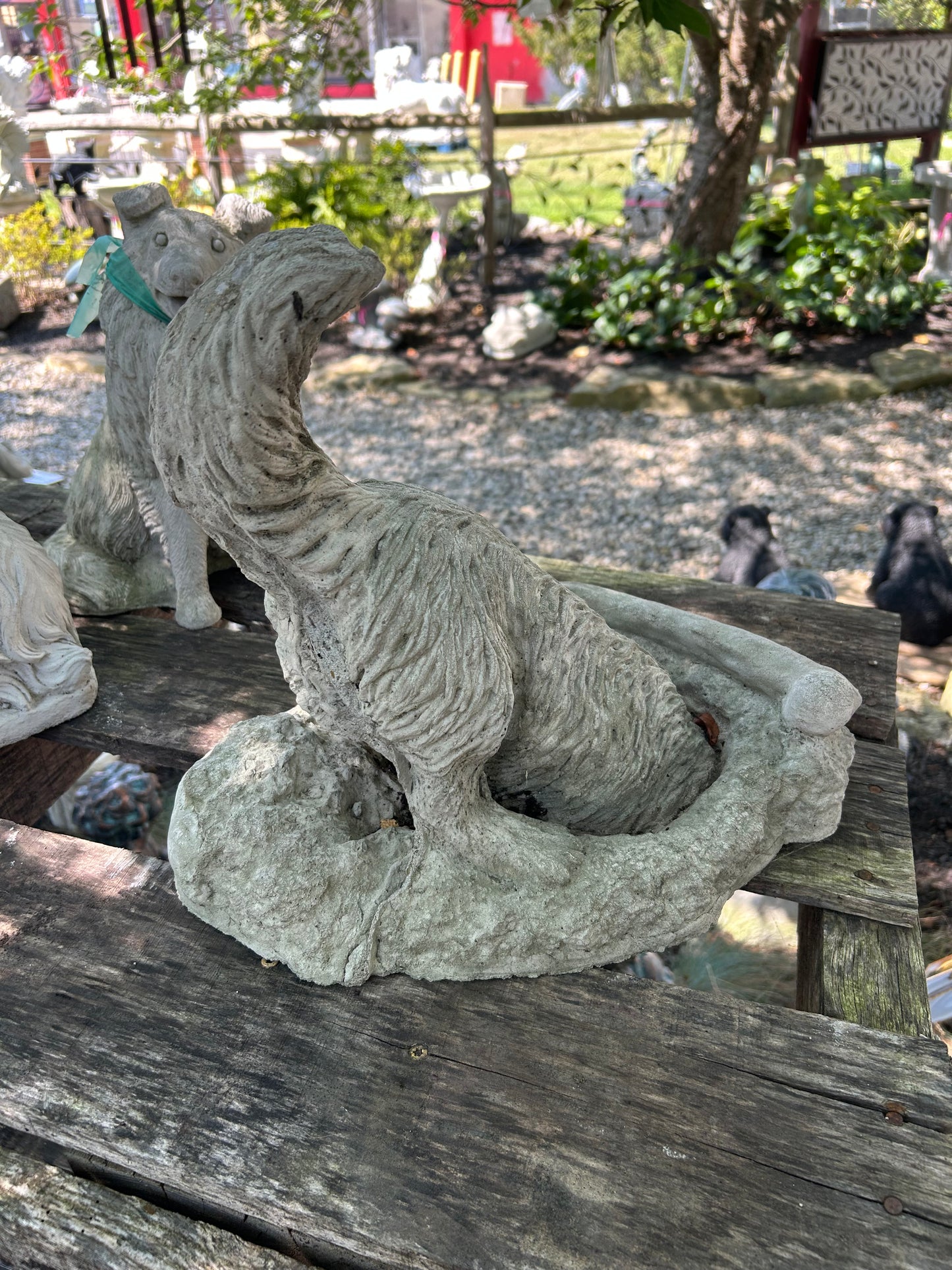 Digging Dog Concrete Statue