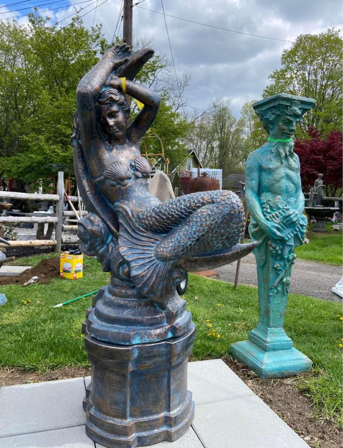Mermaid on Moon with Pedestal