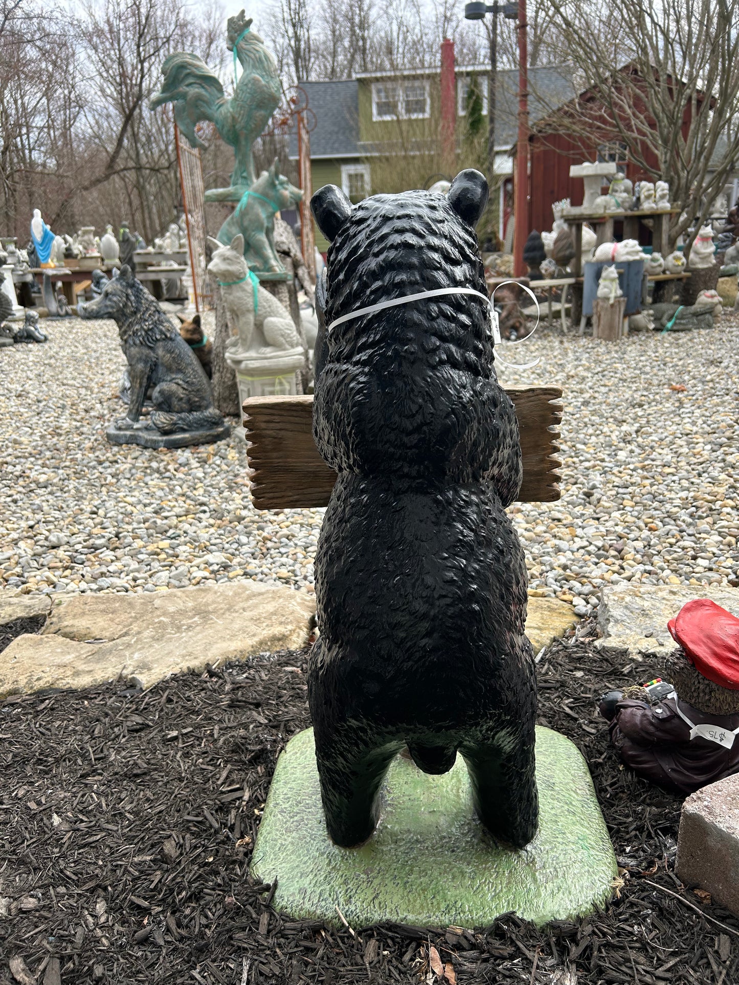 Bear w/ Welcome Sign Statue