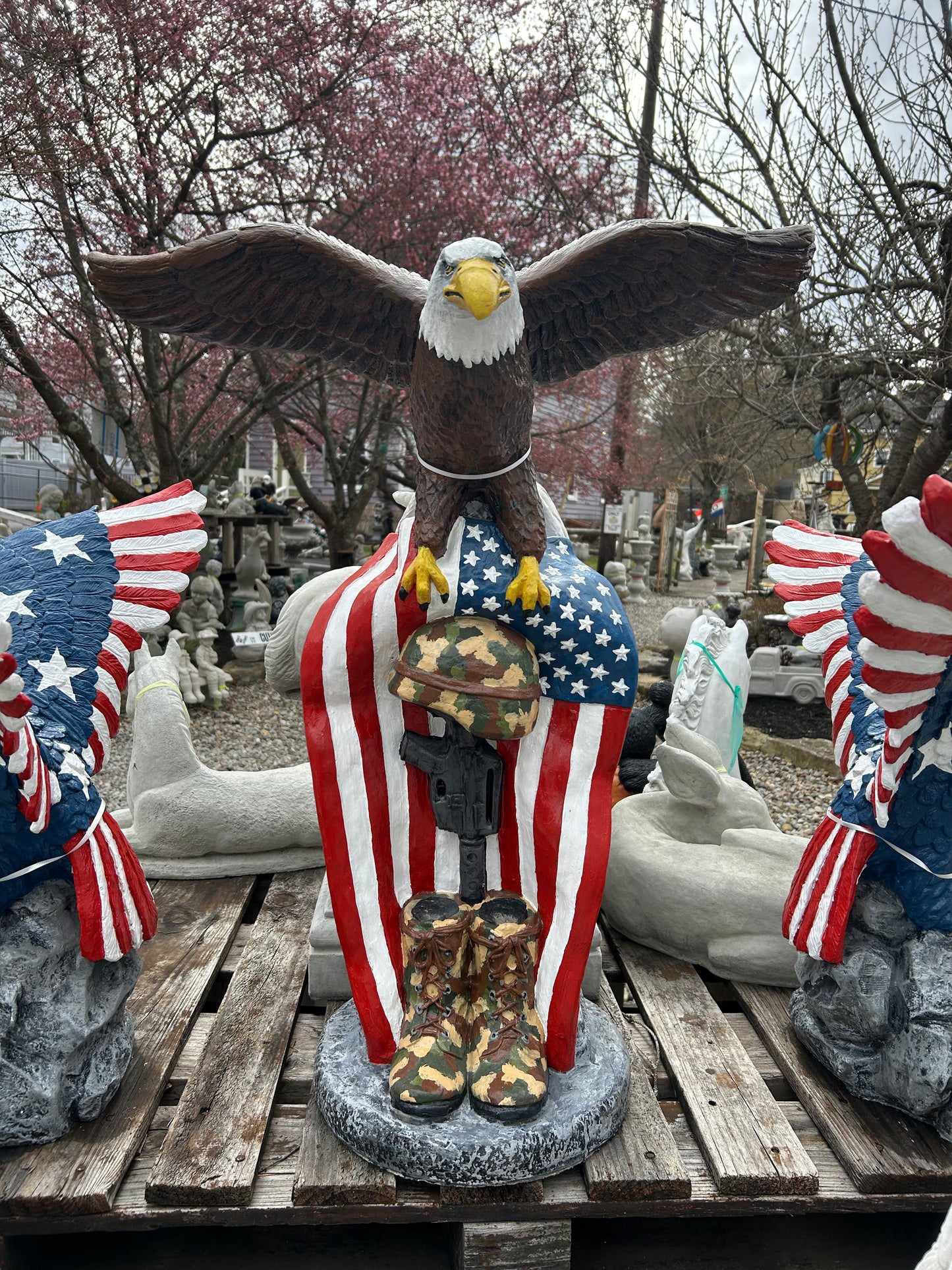 Eagle w/ Flag and Battle Cross