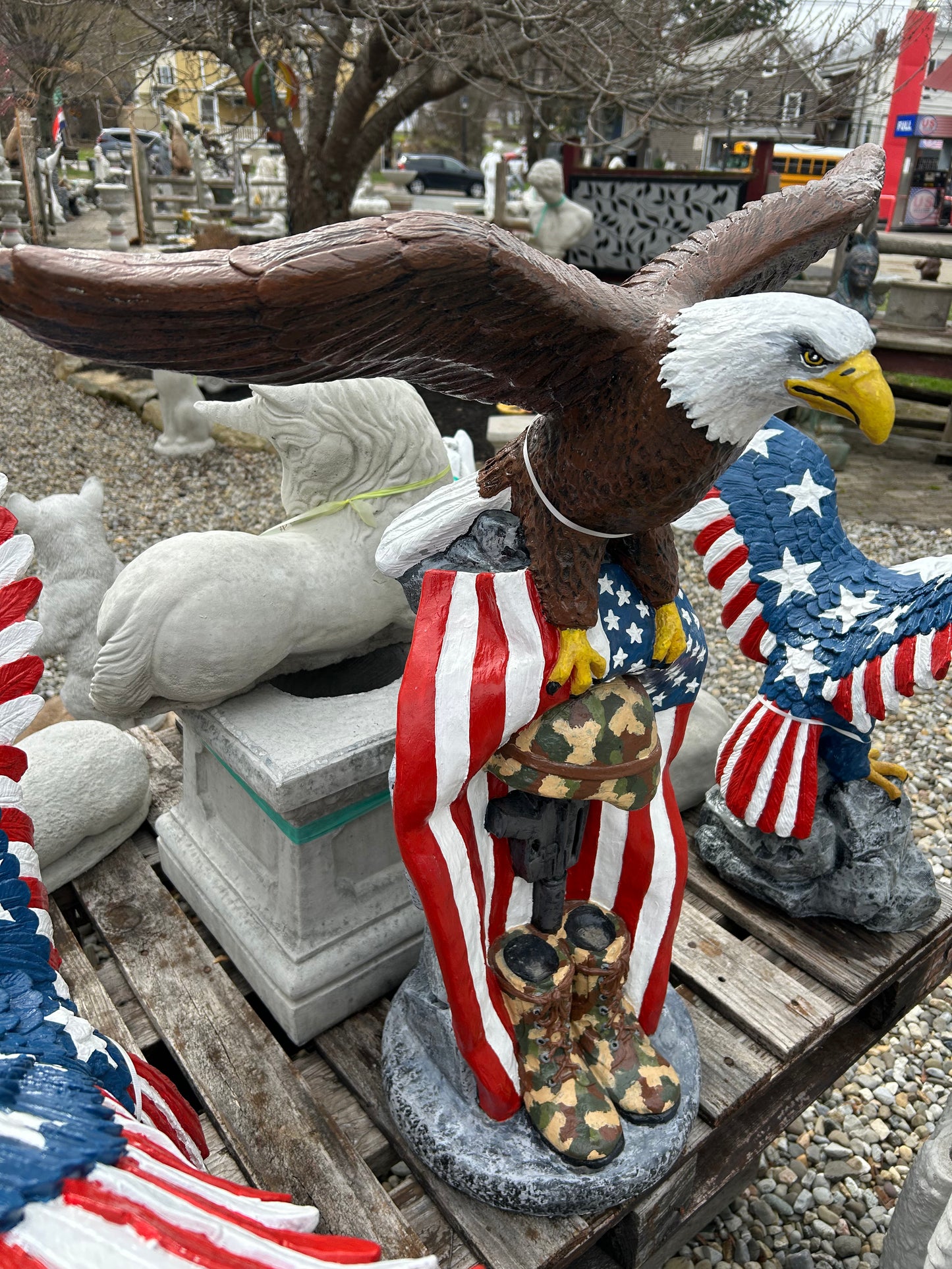 Eagle w/ Flag and Battle Cross