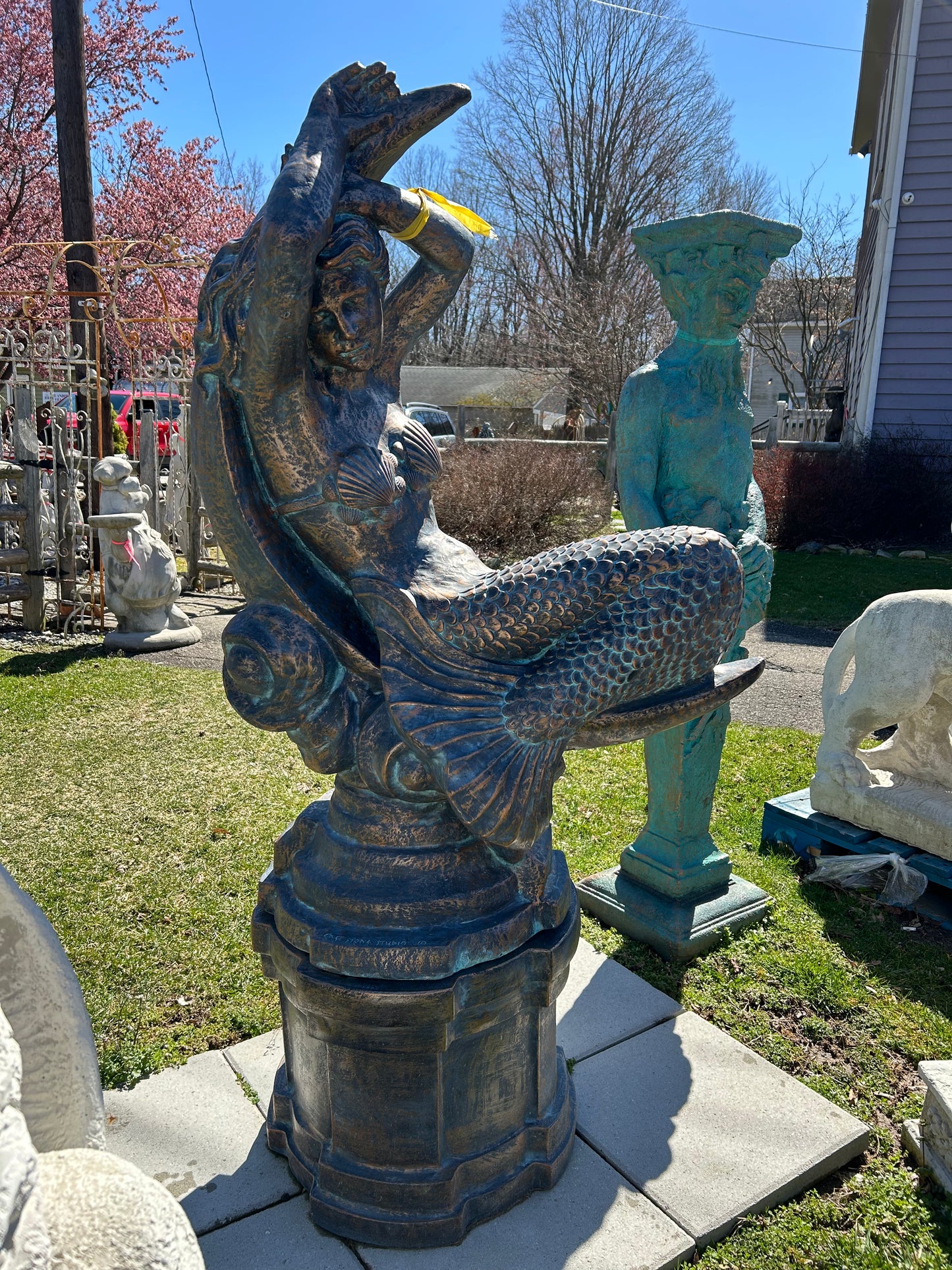 Mermaid on Moon with Pedestal