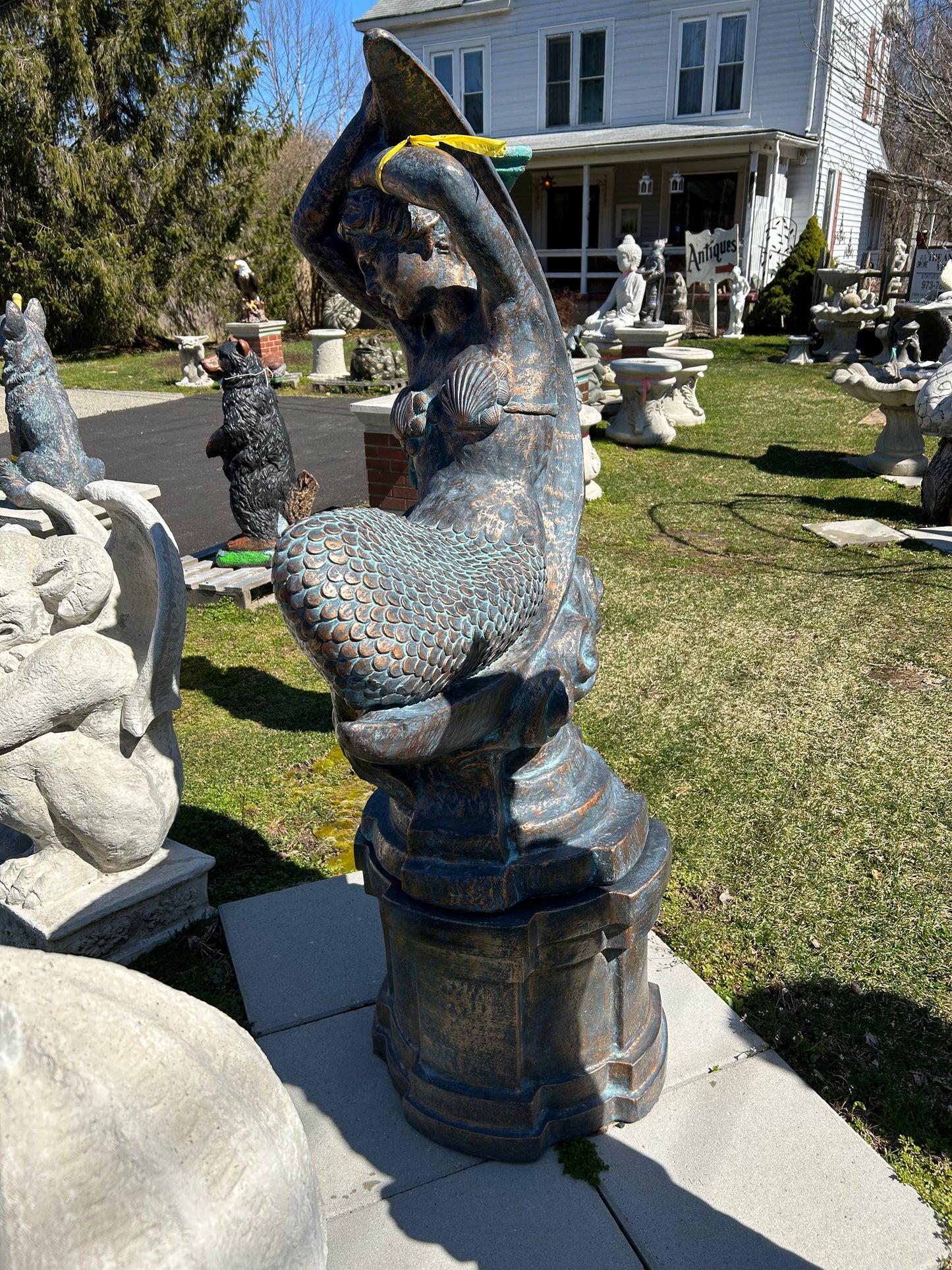 Mermaid on Moon with Pedestal