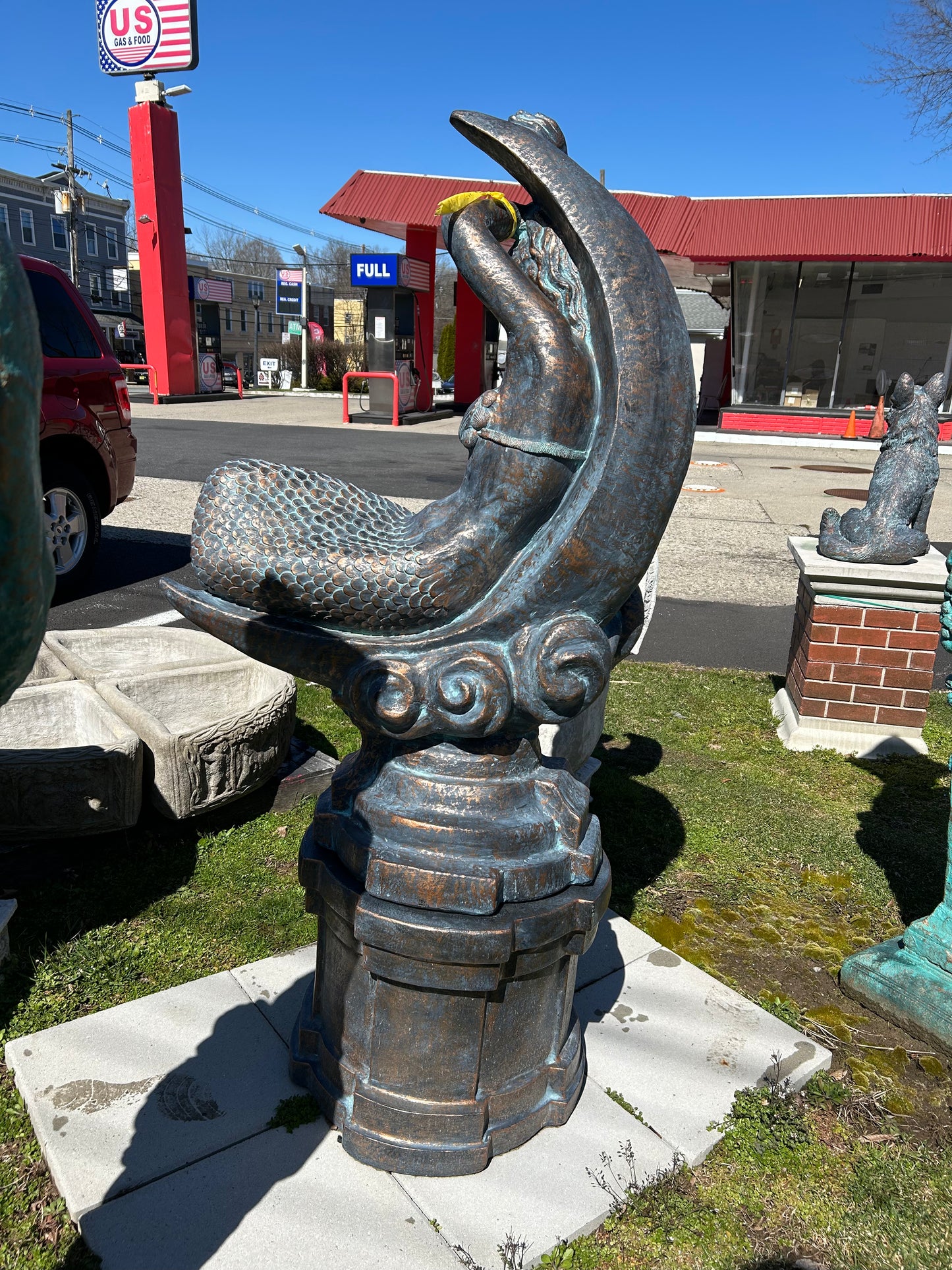 Mermaid on Moon with Pedestal