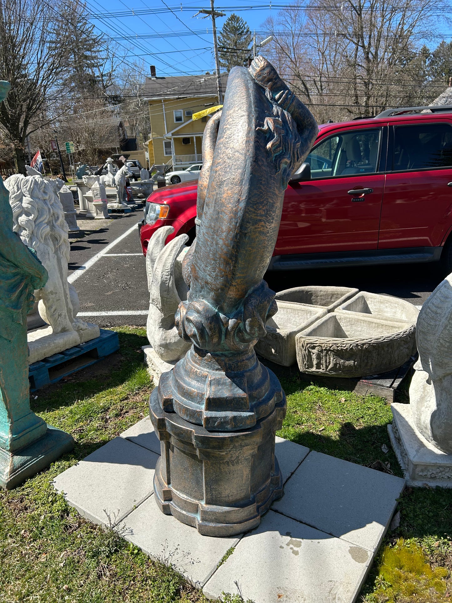 Mermaid on Moon with Pedestal