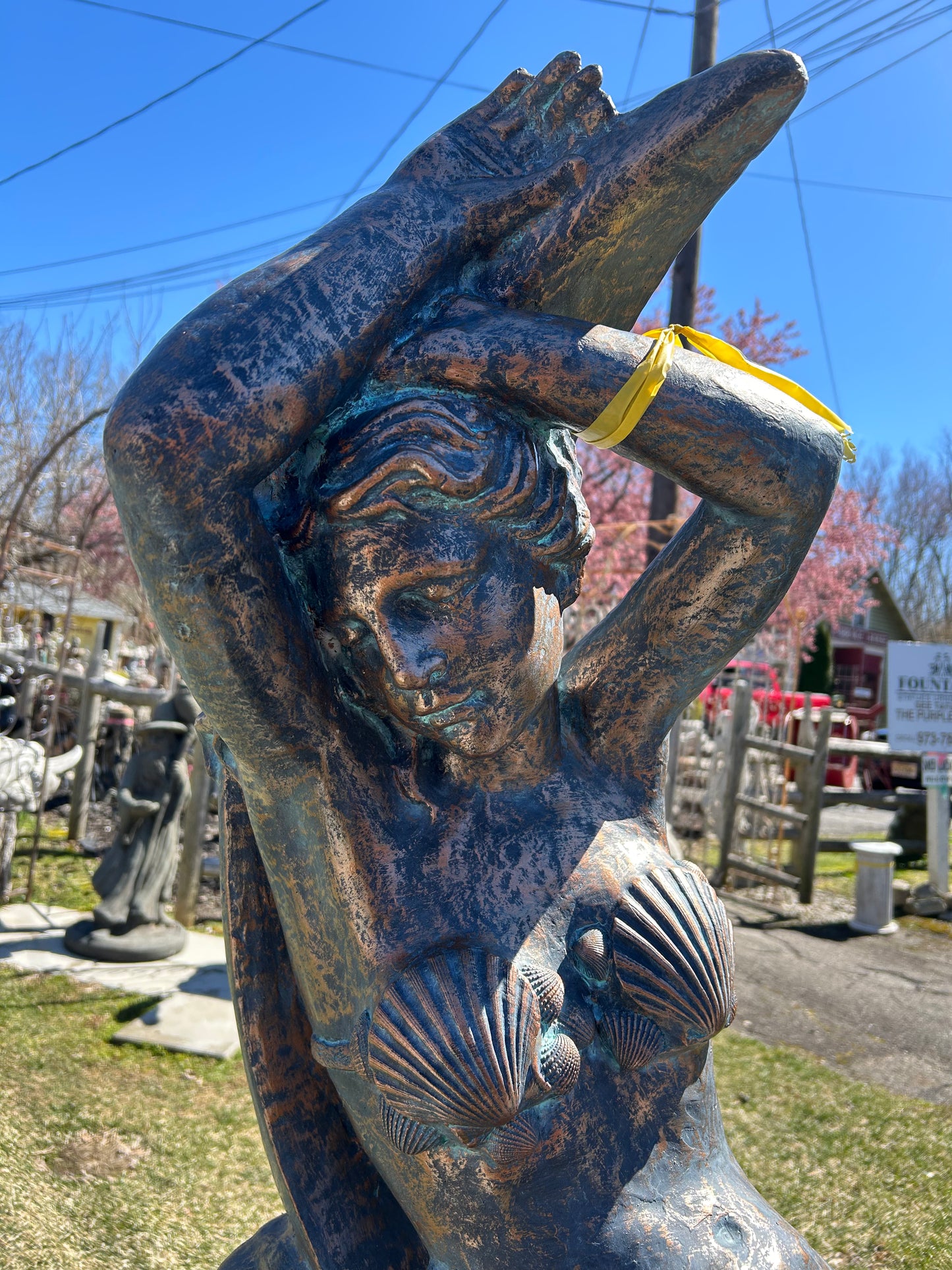 Mermaid on Moon with Pedestal