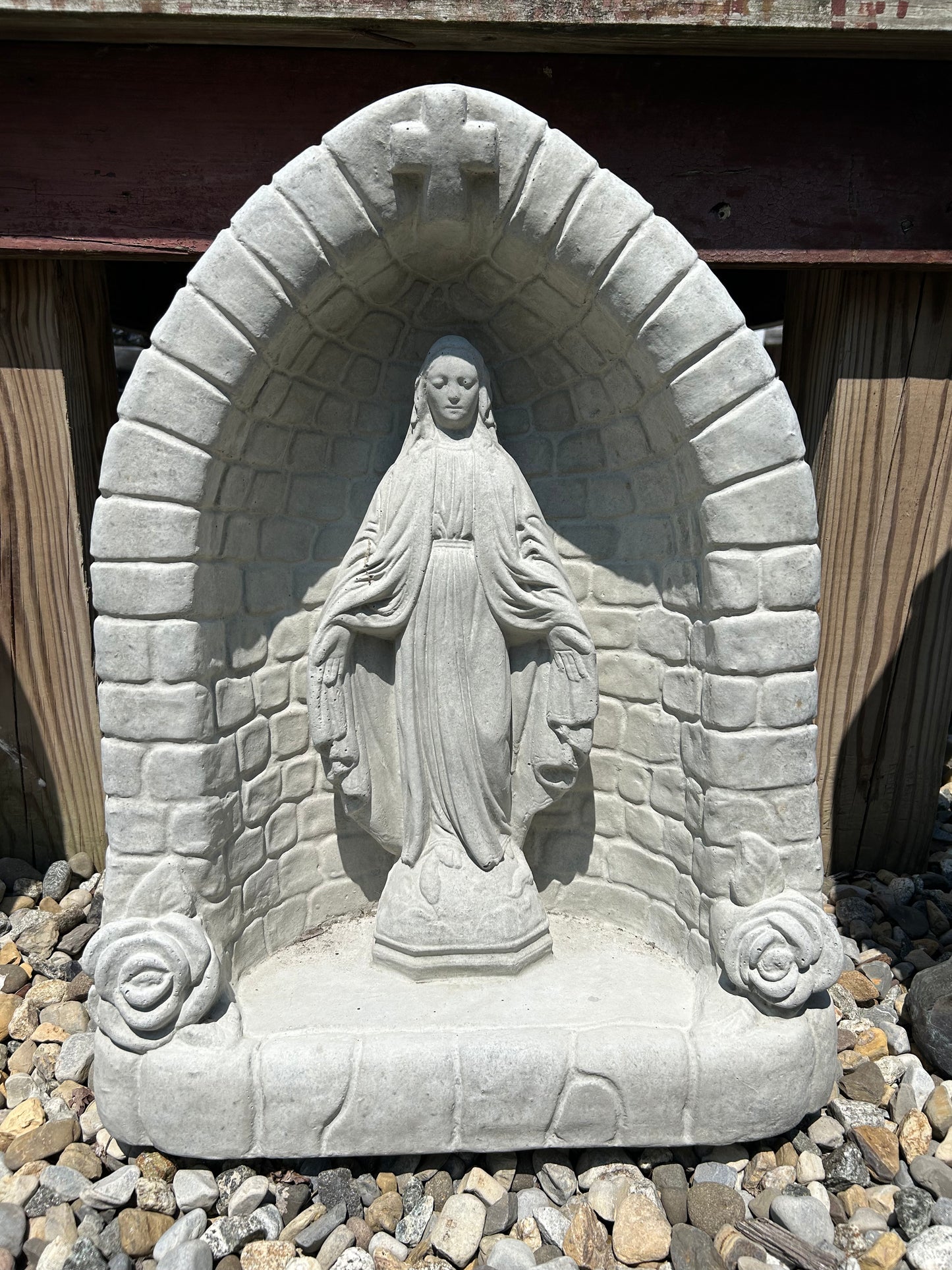 24” Virgin Mary in Grotto One Piece Statue