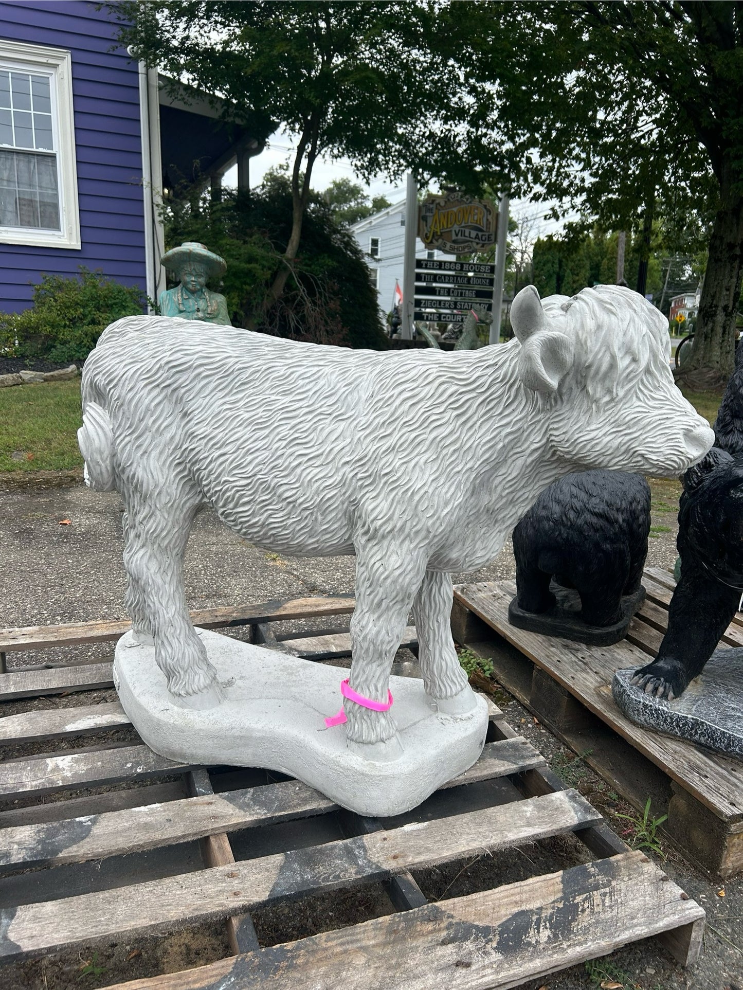 Highland Cow Concrete Statue