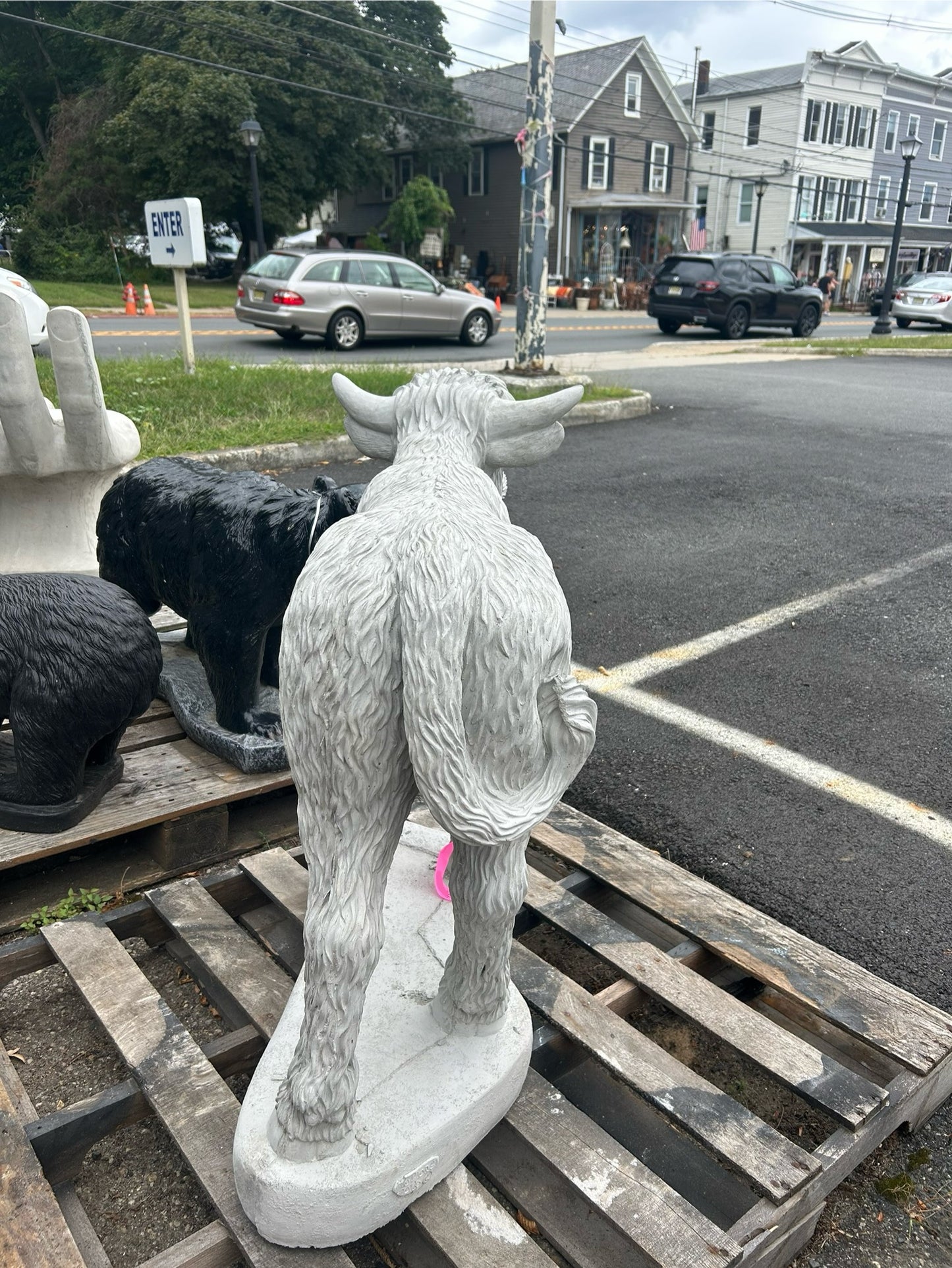Highland Cow Concrete Statue