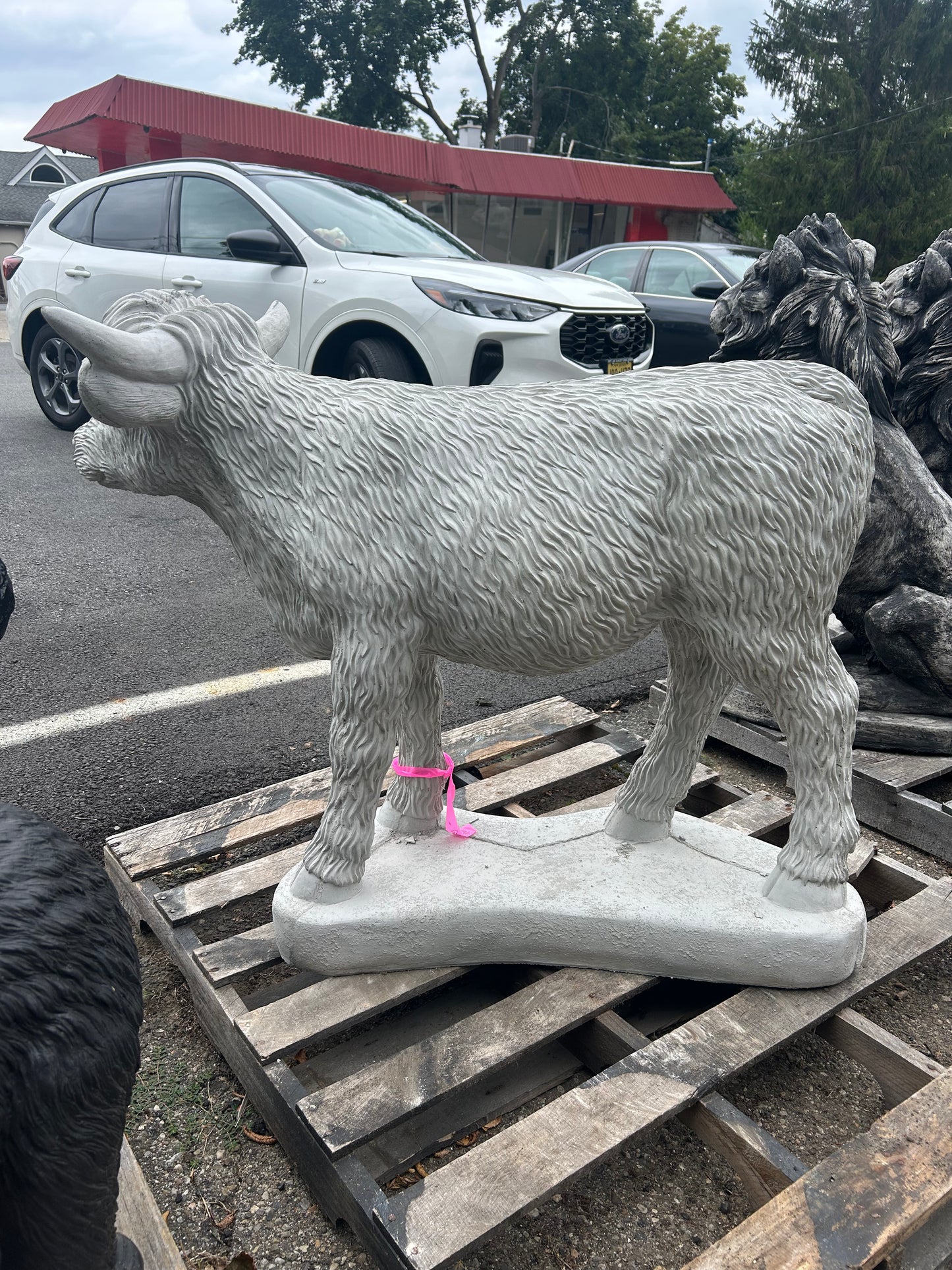 Highland Cow Concrete Statue