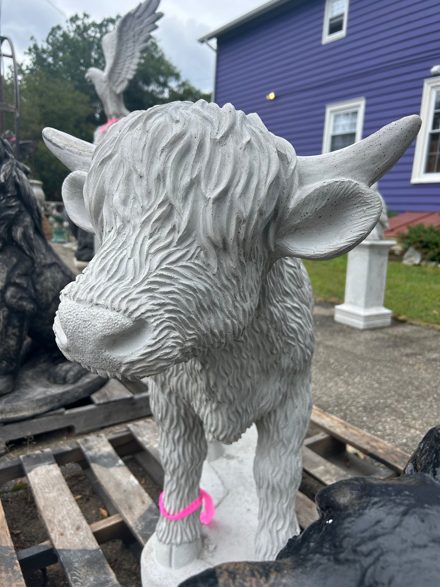 Highland Cow Concrete Statue