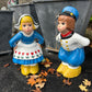 Large Dutch Boy and Dutch Girl Kissing Set