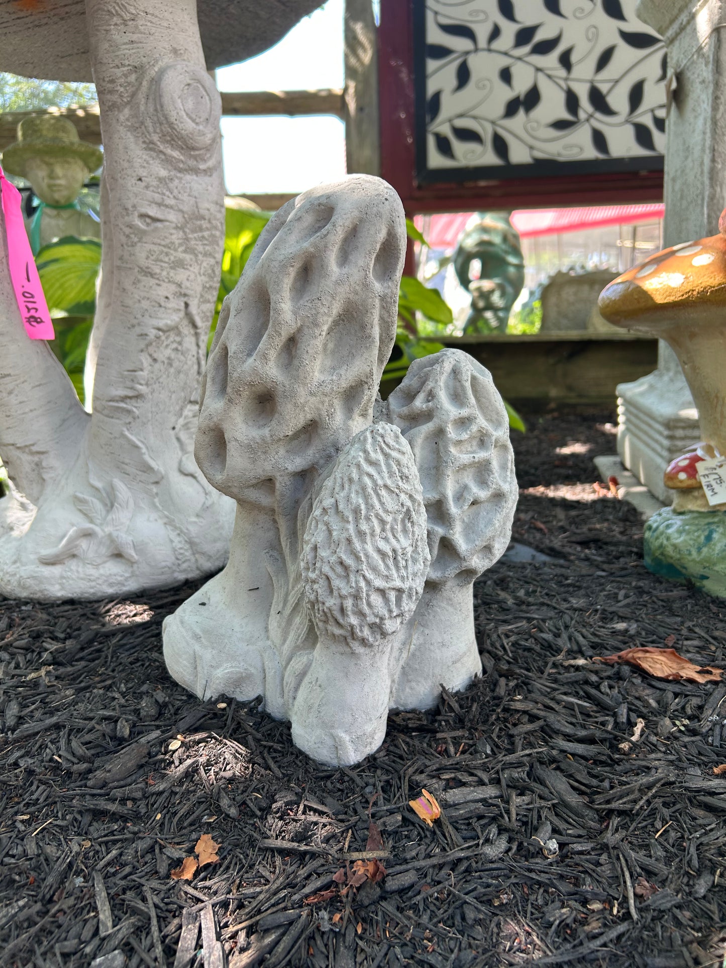 Morel Mushroom Concrete Statue