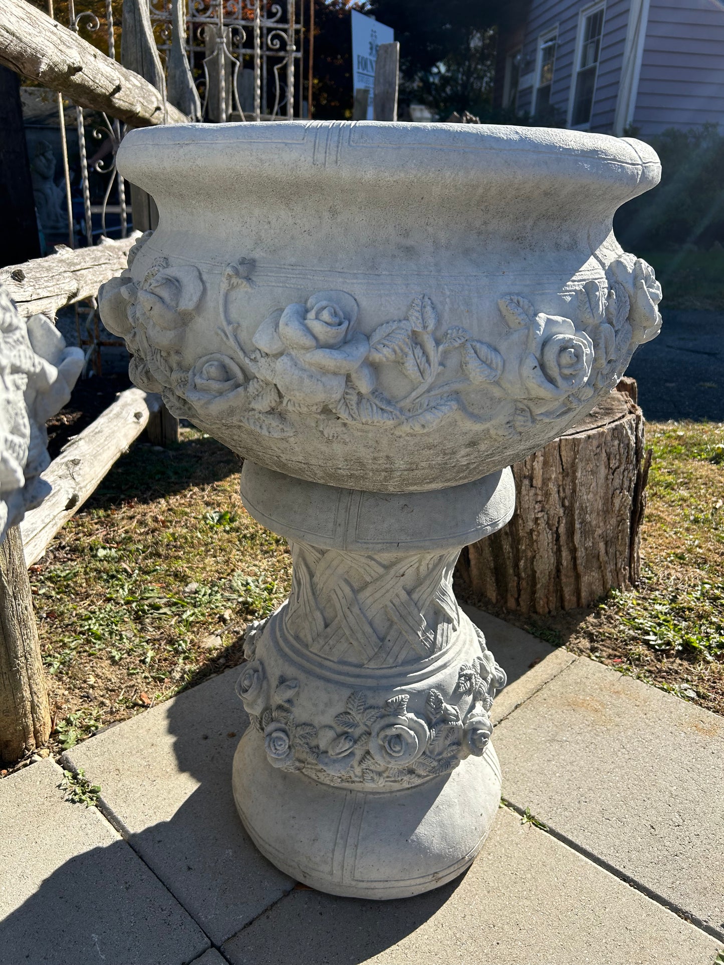 2-Piece Rose Concrete Planter