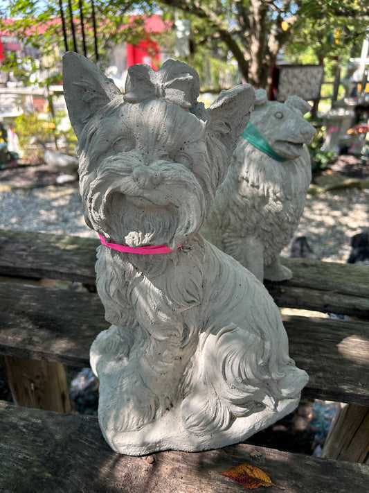 Lola (Yorkie with Bow Dog Statue)