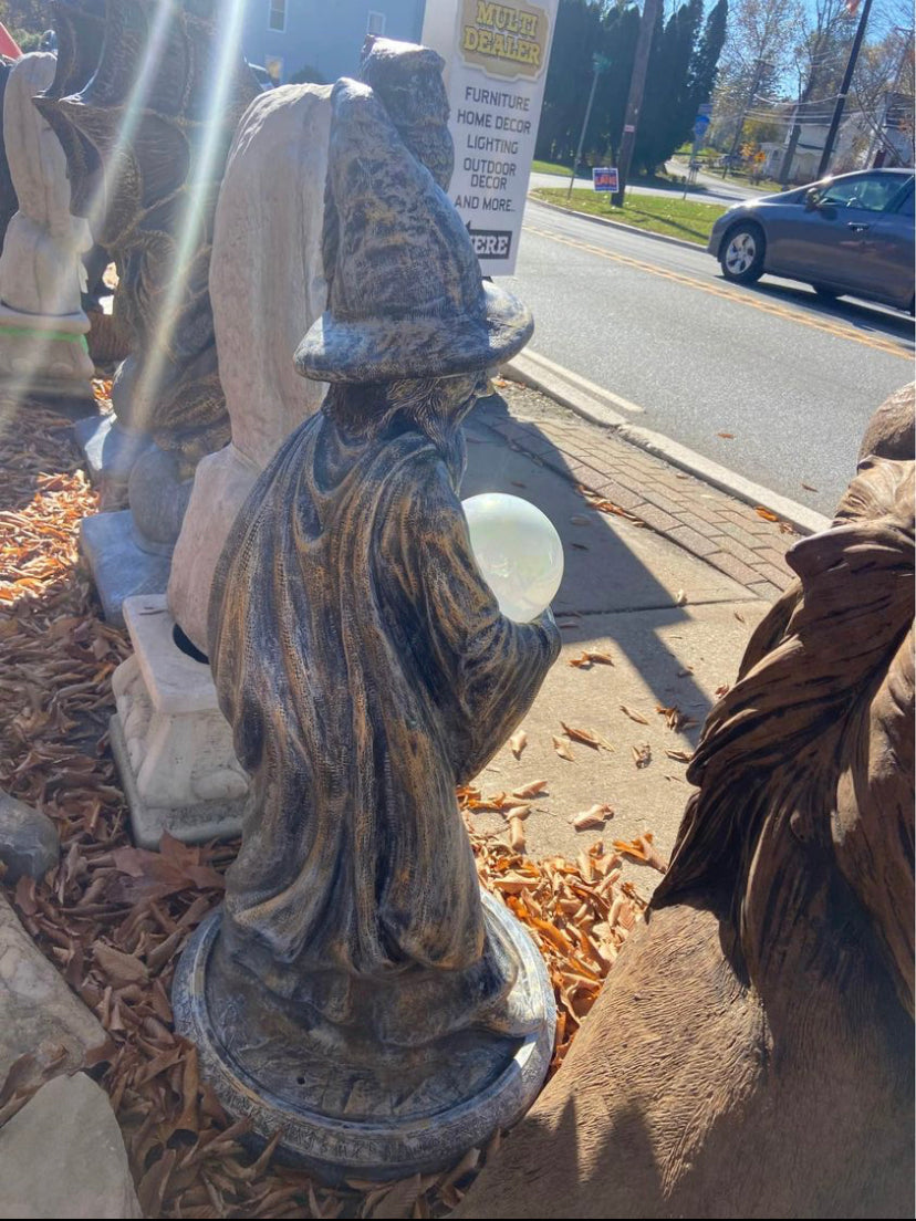 Wizard with Owl Statue