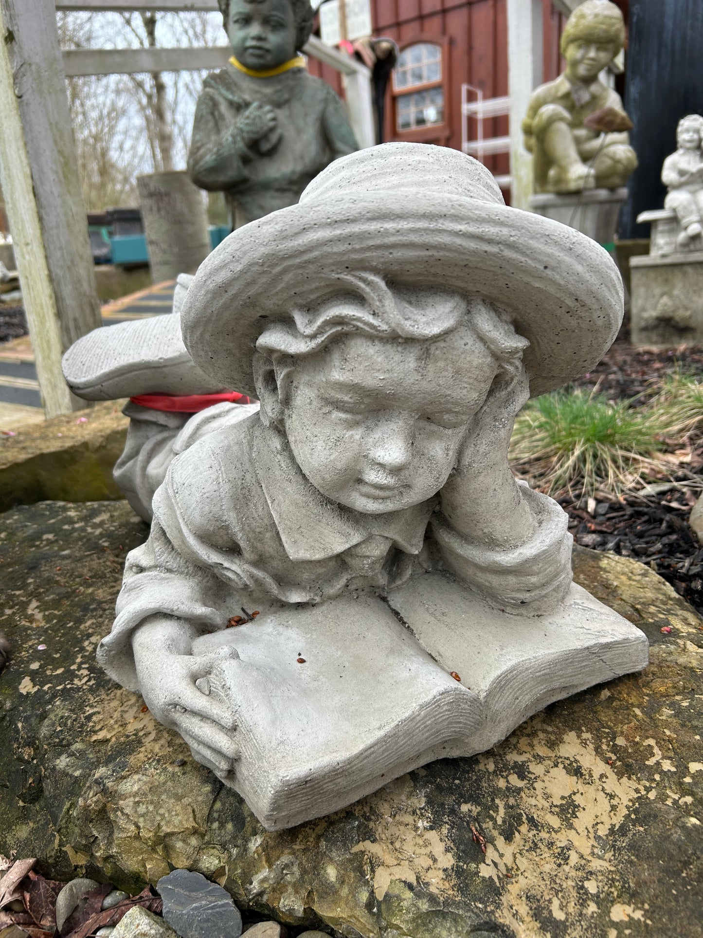 Large Boy Reading Statue