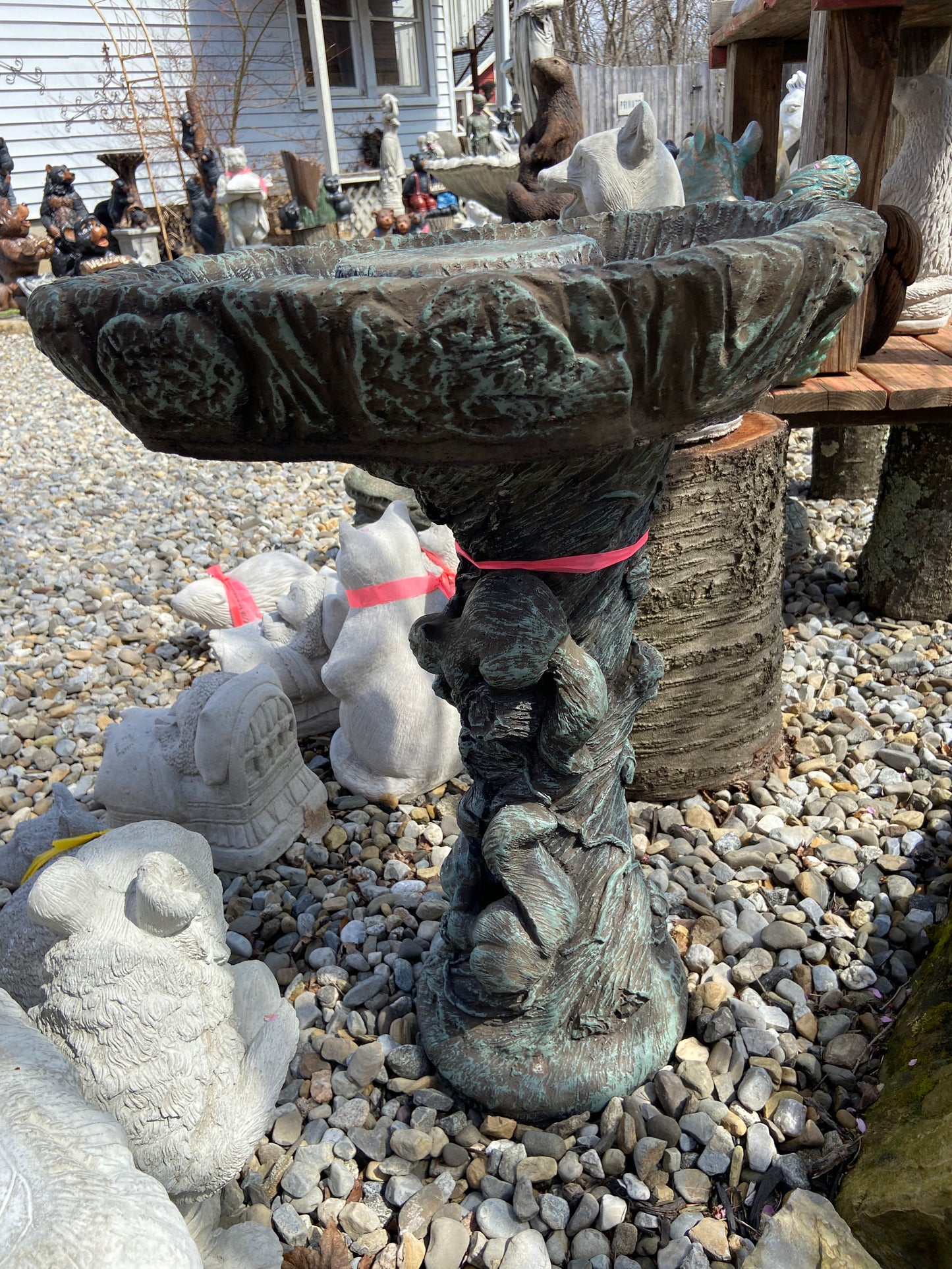 Squirrel Birdbath