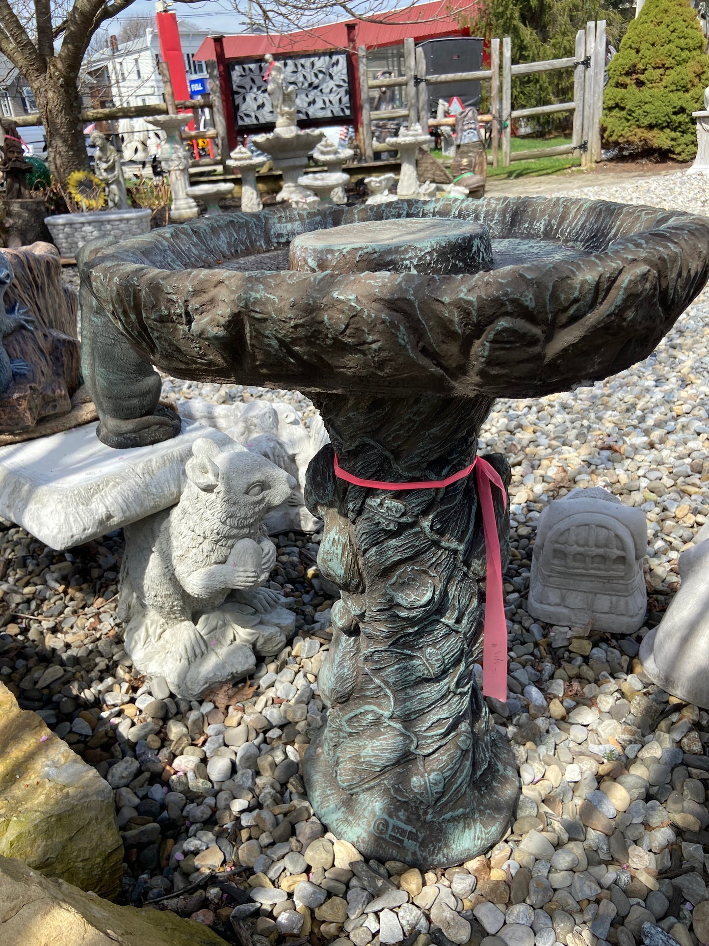 Squirrel Birdbath