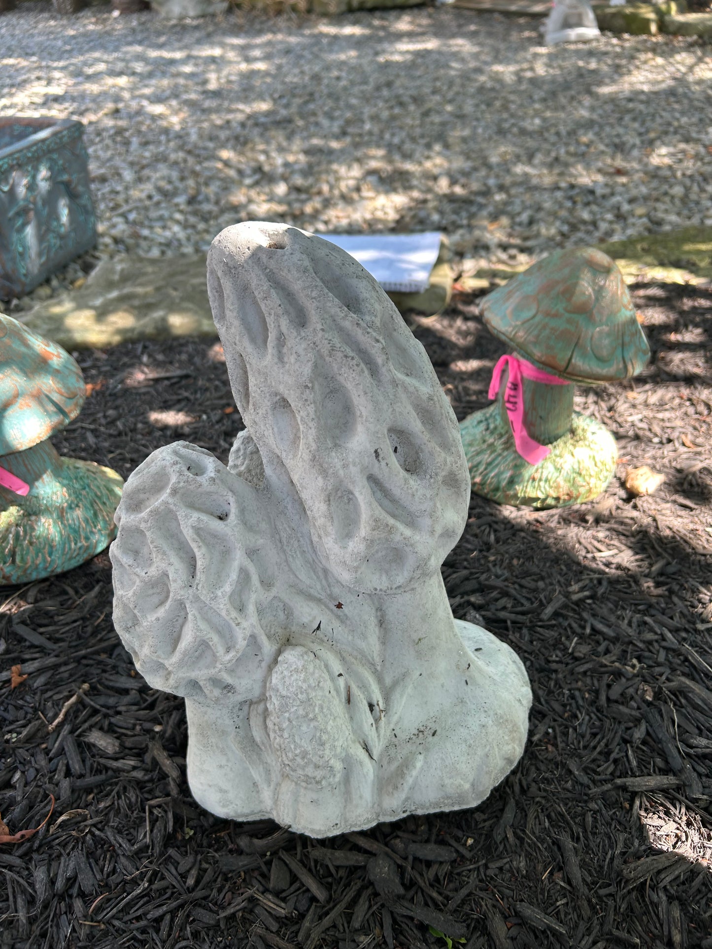 Morel Mushroom Concrete Statue