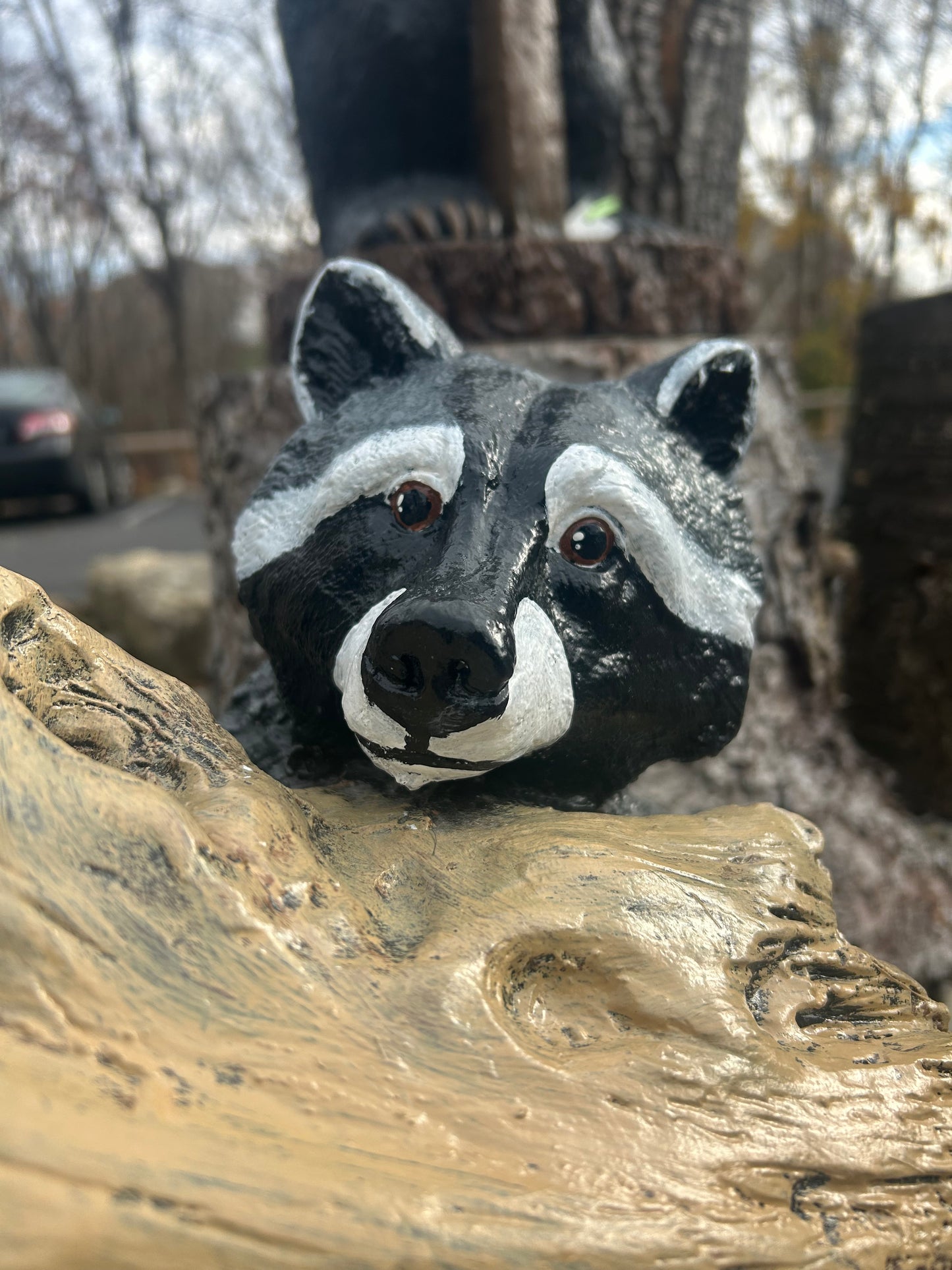 The 3 Raccoon’s Welcome Statue