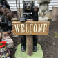 Bear w/ Welcome Sign Statue