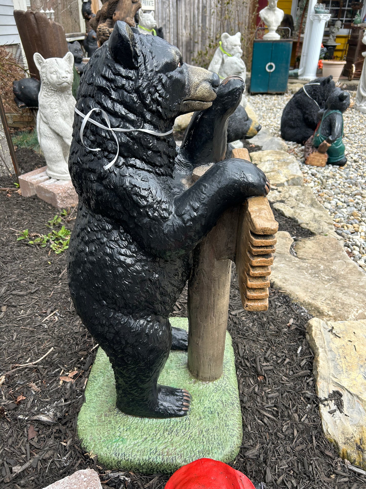Bear w/ Welcome Sign Statue