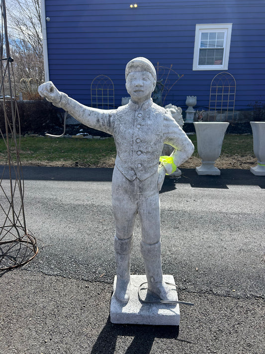 44” Tall Lantern Jockey Concrete Statue