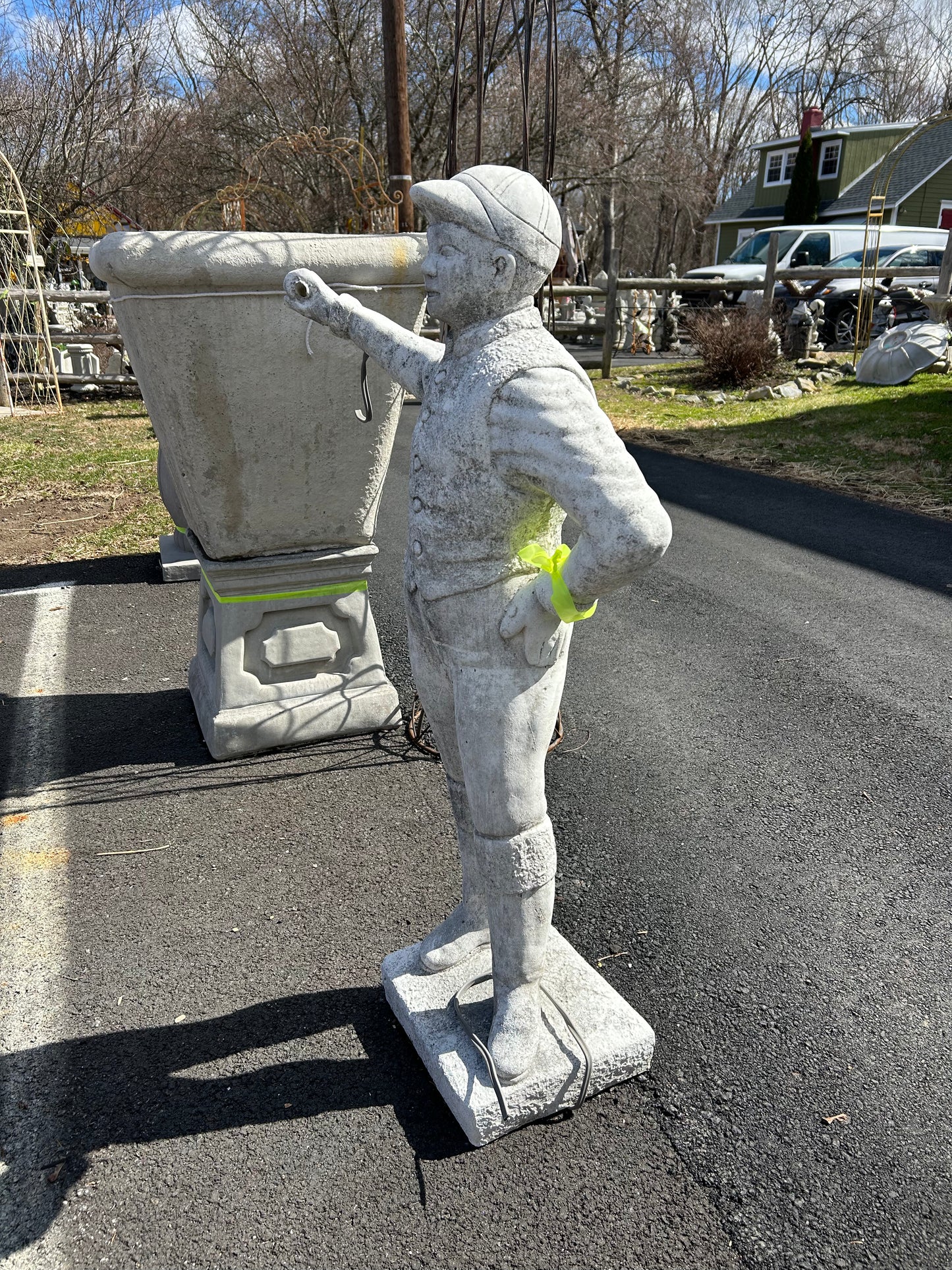 44” Tall Lantern Jockey Concrete Statue