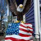 Large Eagle w/ Flag on Rock