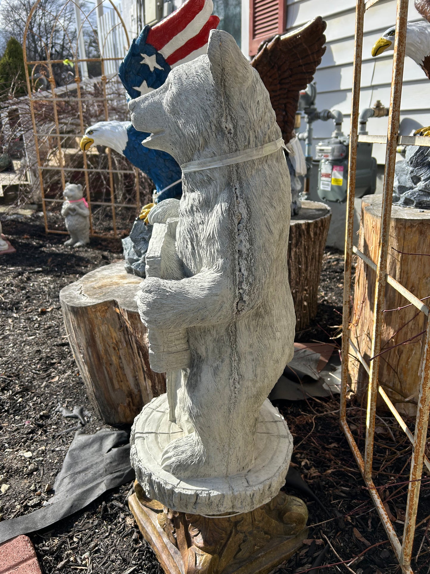 “Welcome to our Den” Bear Concrete Statue