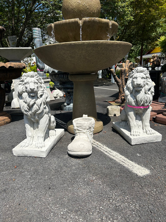 Sitting 22” Tall Lions (Left/Right) Pair