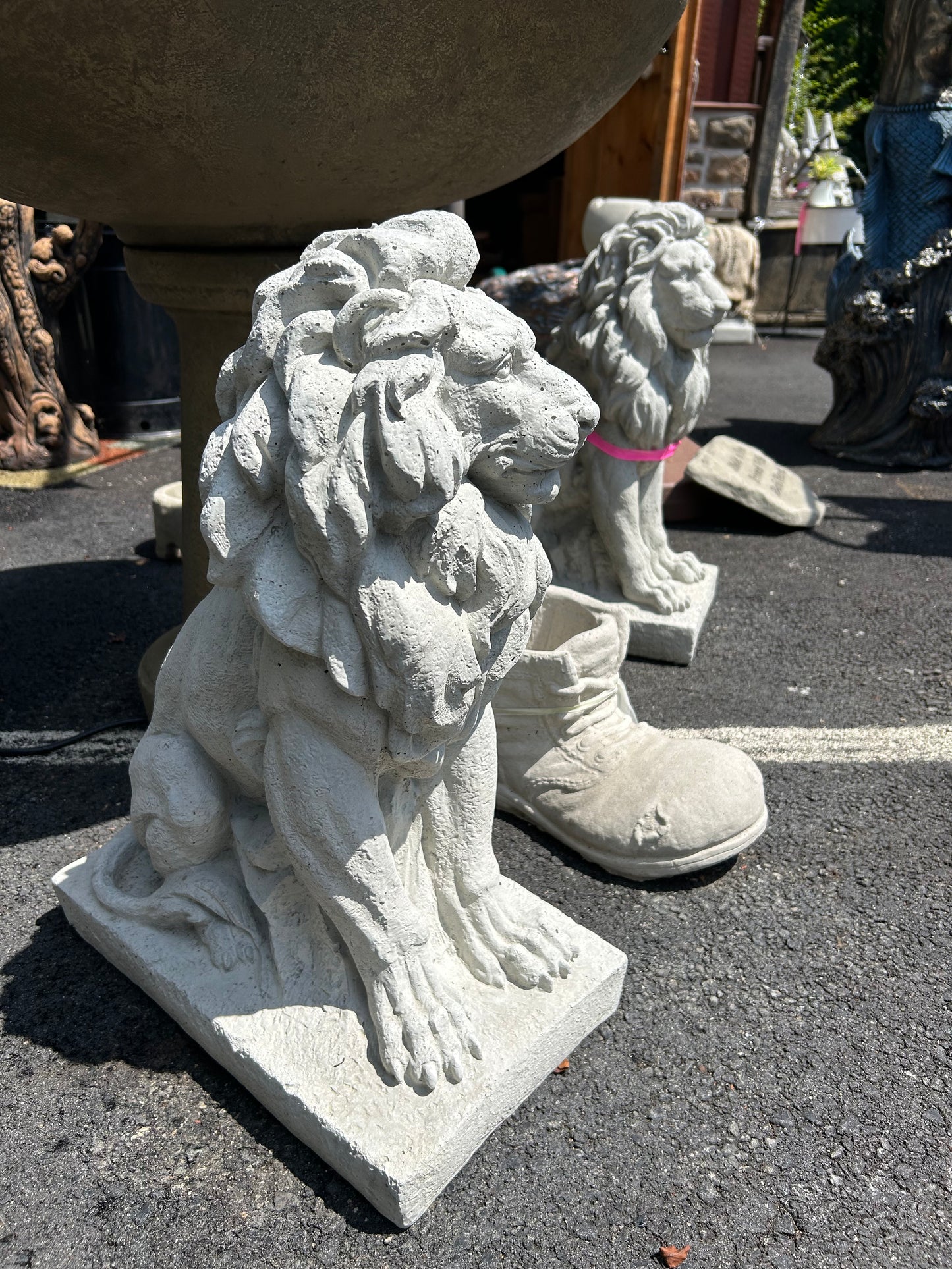 Sitting 22” Tall Lions (Left/Right) Pair