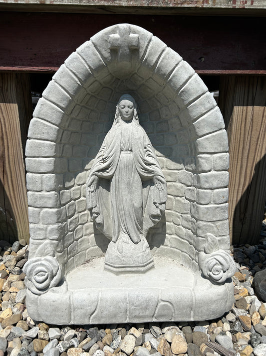 24” Virgin Mary in Grotto One Piece Statue