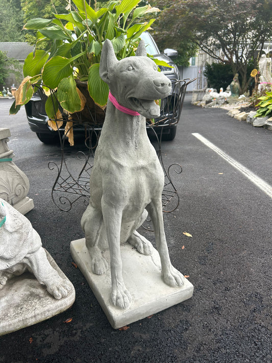 Doberman Concrete Dog Statue