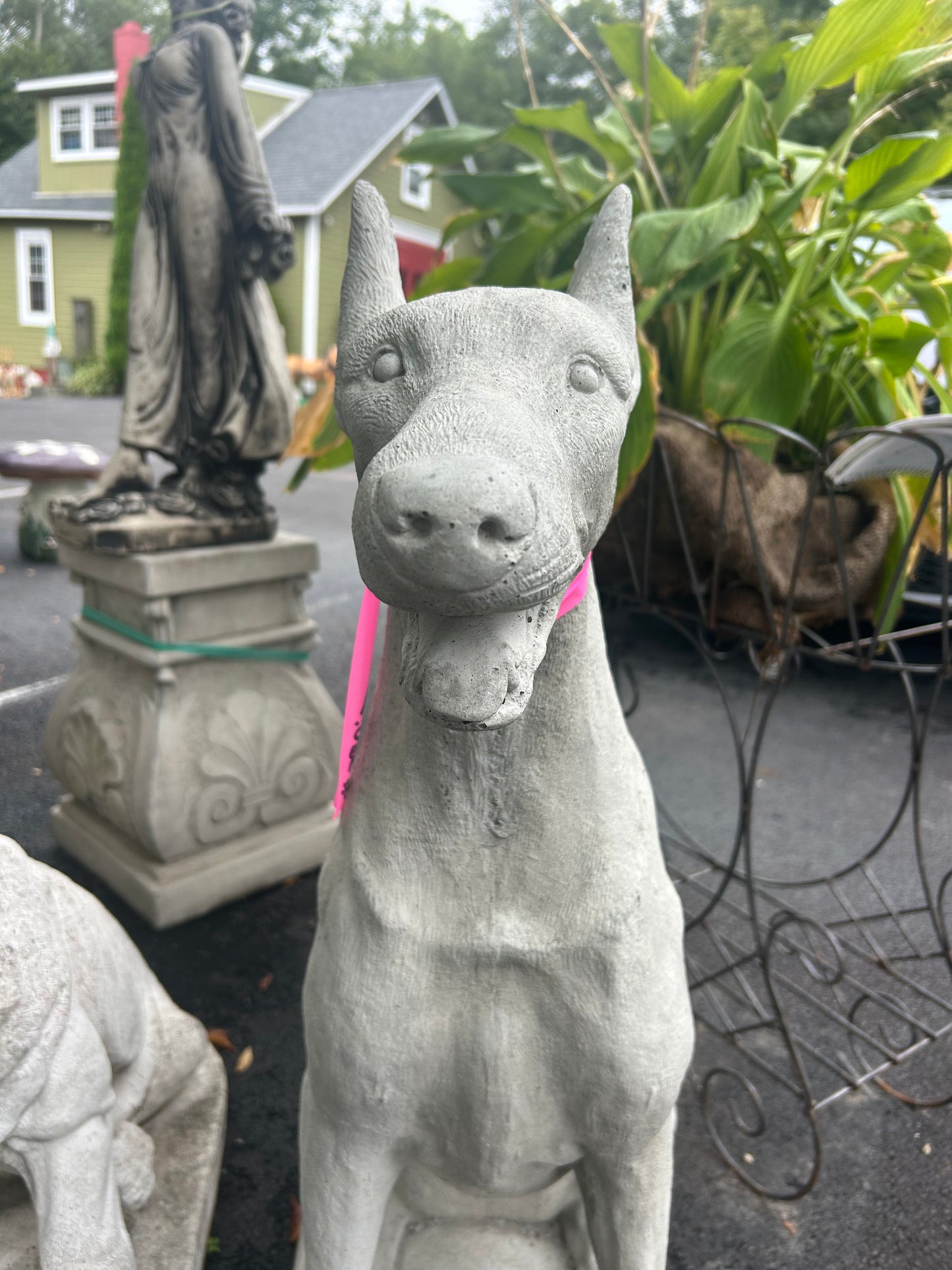 Doberman Concrete Dog Statue