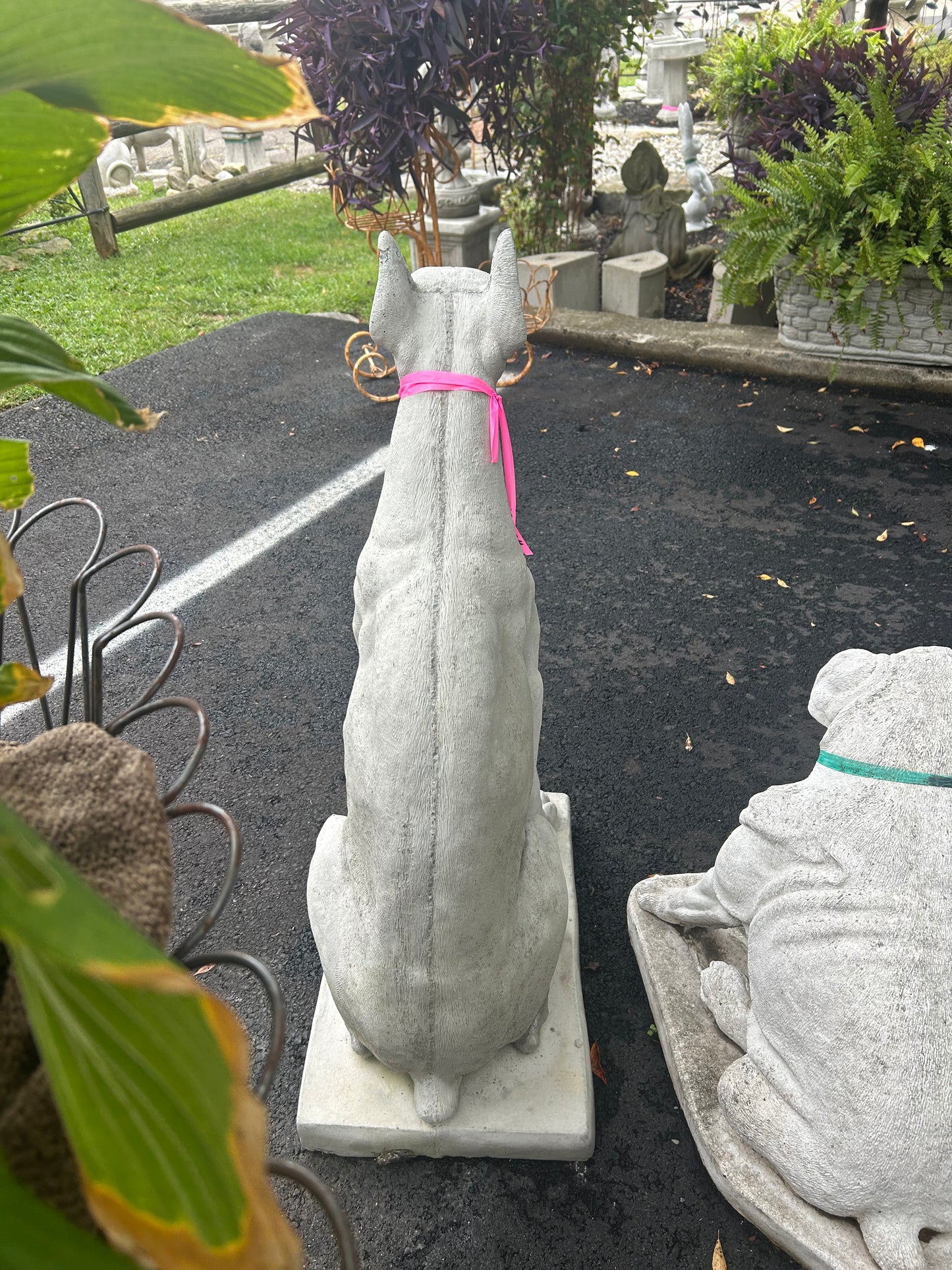 Doberman Concrete Dog Statue