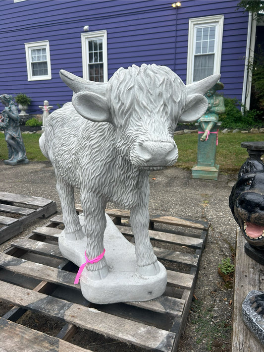 Highland Cow Concrete Statue