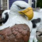 Large Eagle Wings Down on Rock