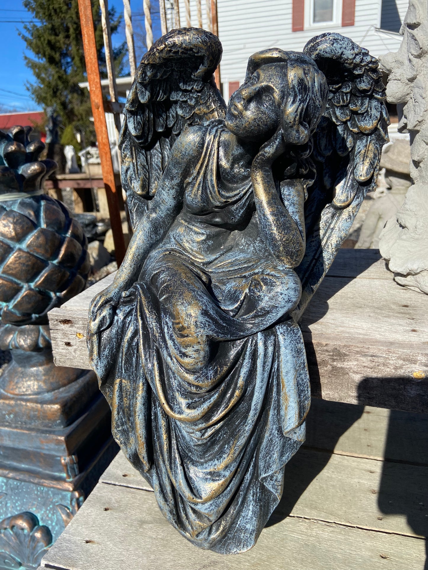 Bench Angel Statue