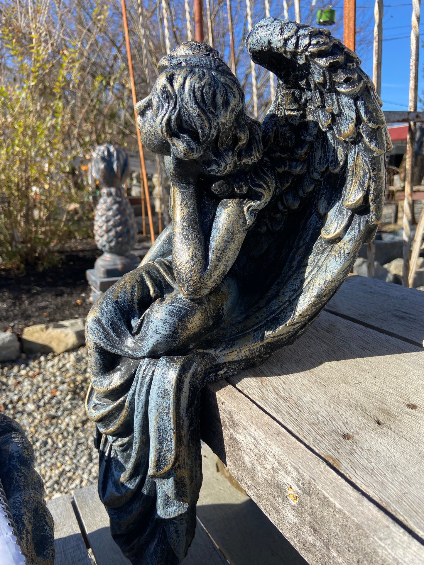 Bench Angel Statue