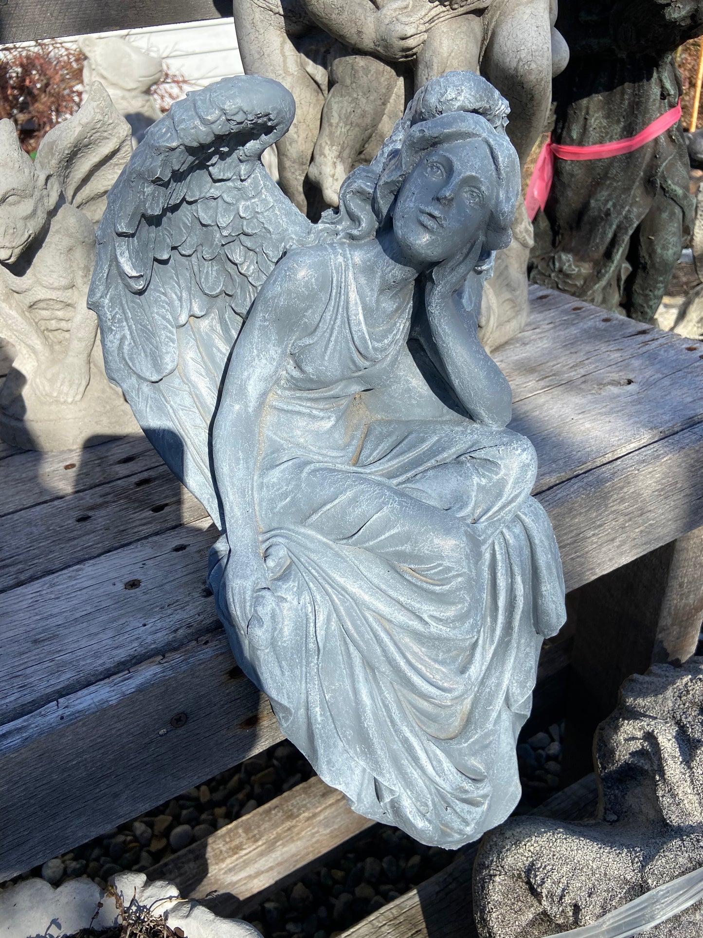 Bench Angel Statue