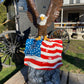 Large Eagle w/ Flag on Rock