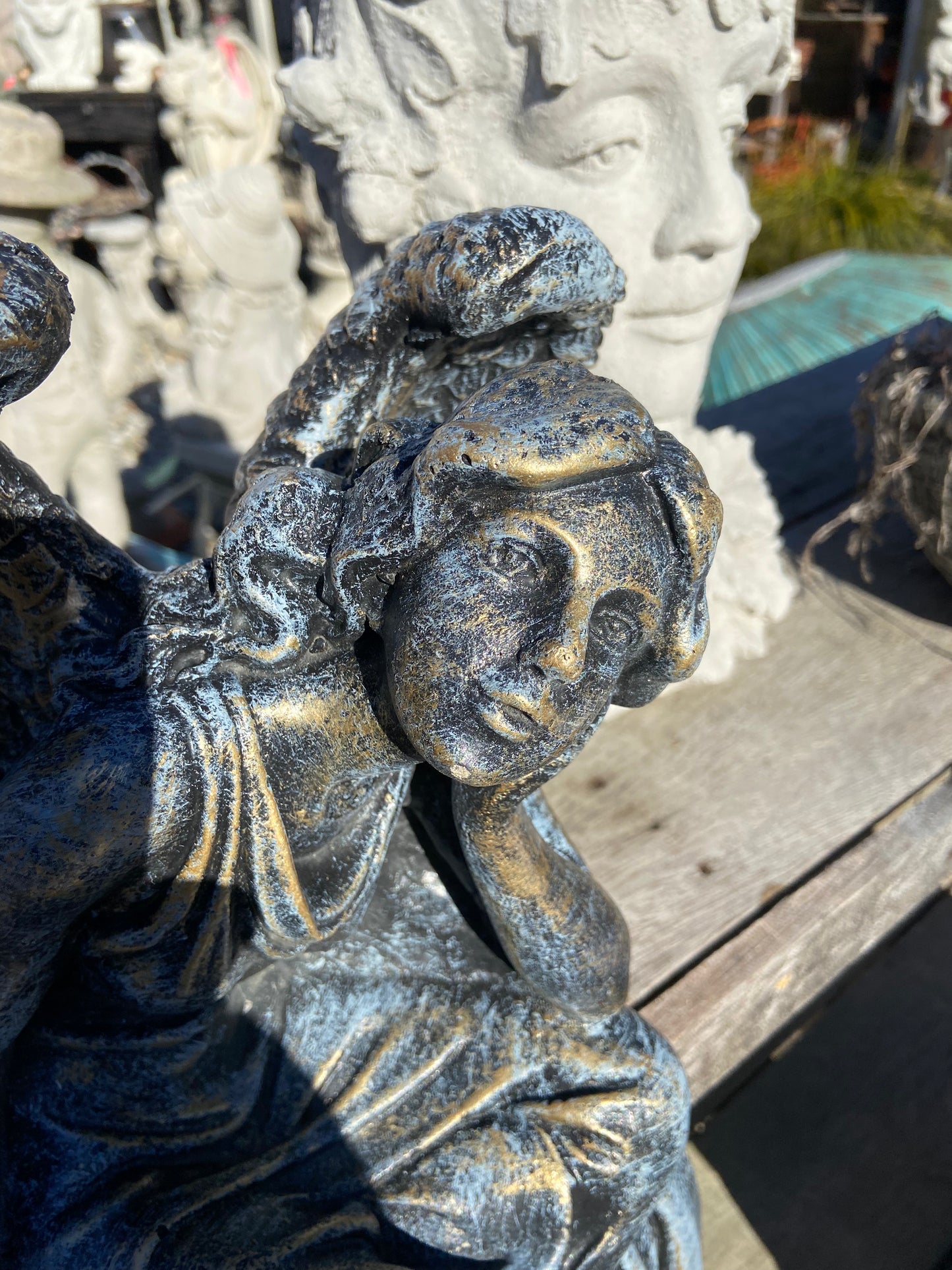Bench Angel Statue
